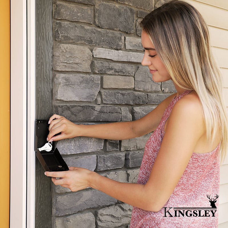 Kingsley Key Realtor Lock Box - Guard-a-Key, Secure Weatherproof Key Box Wall Mount for Indoors and Outdoors, 4 Digit Resettable Combination Code, Large Capacity for Storing Spare Keys - Image 2